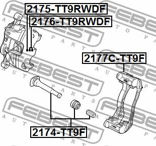 Febest 2174-TT9F - Бодещ болт (щифт), спирачен апарат vvparts.bg