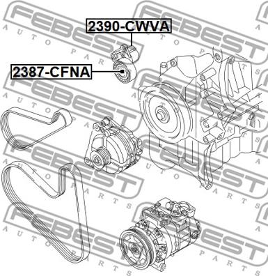 Febest 2390-CWVA - Ремъчен обтегач, пистов ремък vvparts.bg