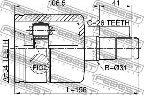 Febest 2311-TATLH - Каре комплект, полуоска vvparts.bg