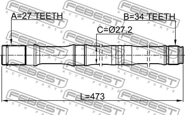 Febest 2312-TIGRH - Полуоска vvparts.bg