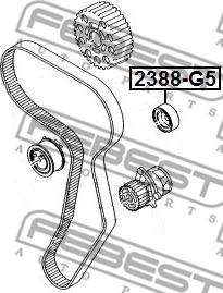 Febest 2388-G5 - Паразитна / водеща ролка, зъбен ремък vvparts.bg