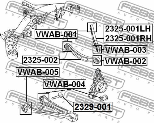 Febest 2329-001 - Болт за регулиране на страничния наклон vvparts.bg