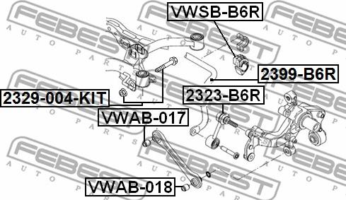 Febest 2329-004-KIT - Болт за регулиране на страничния наклон vvparts.bg