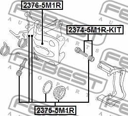 Febest 2375-5M1R - Ремонтен комплект, спирачен апарат vvparts.bg