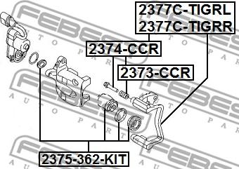 Febest 2373-CCR - Маншон, водач на спирачния апарат vvparts.bg