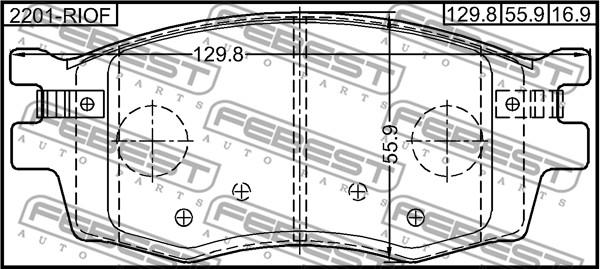 Febest 2201-RIOF - Комплект спирачно феродо, дискови спирачки vvparts.bg