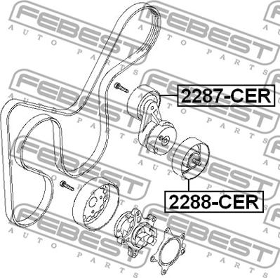 Febest 2288-CER - Паразитна / водеща ролка, пистов ремък vvparts.bg