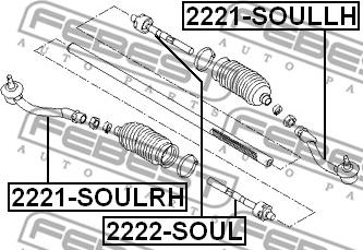 Febest 2221-SOULRH - Накрайник на напречна кормилна щанга vvparts.bg