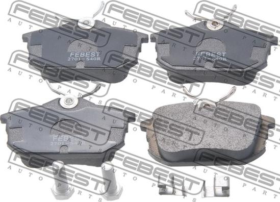 Febest 2701-S40R - Комплект спирачно феродо, дискови спирачки vvparts.bg