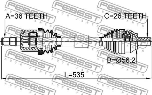 Febest 2714-S40LH - Полуоска vvparts.bg