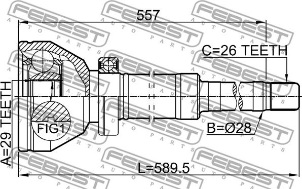 Febest 2711-XC90WDRH - Каре комплект, полуоска vvparts.bg