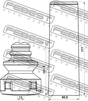 Febest ADSHB-A3IIR-KIT - Прахозащитен комплект, амортисьор vvparts.bg