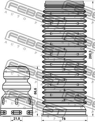 Febest ADSHB-Q3F-KIT - Прахозащитен комплект, амортисьор vvparts.bg