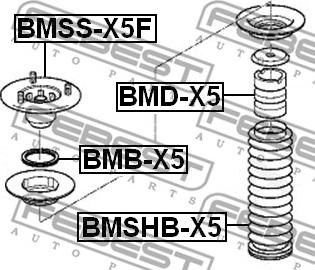 Febest BMB-X5 - Лагерна макферсъна vvparts.bg