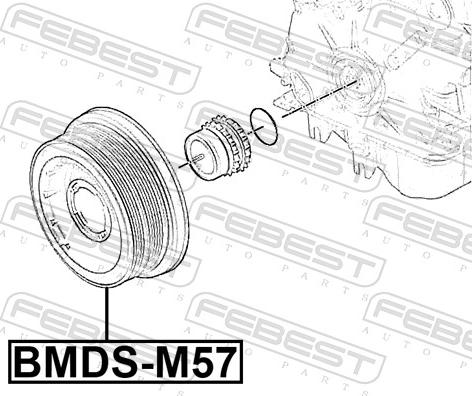 Febest BMDS-M57 - Ремъчна шайба, колянов вал vvparts.bg