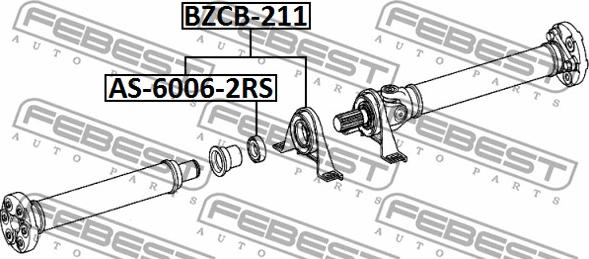 Febest BZCB-211 - Опора карданен вал vvparts.bg