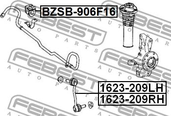 Febest BZSB-906F16 - Лагерна втулка, стабилизатор vvparts.bg