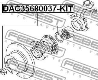 Febest DAC35680037-KIT - Комплект колесен лагер vvparts.bg