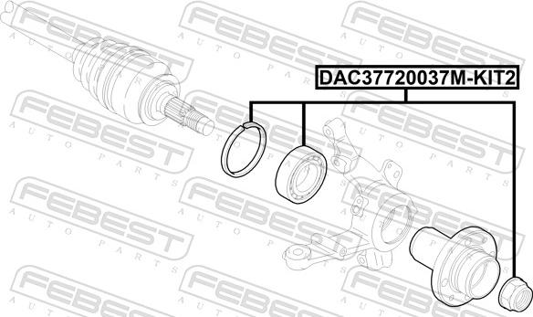 Febest DAC37720037M-KIT2 - Комплект колесен лагер vvparts.bg