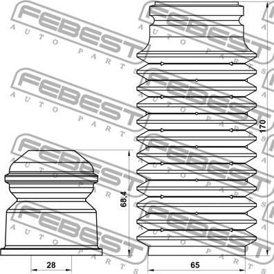 Febest FDSHB-MONIIIF-KIT - Прахозащитен комплект, амортисьор vvparts.bg