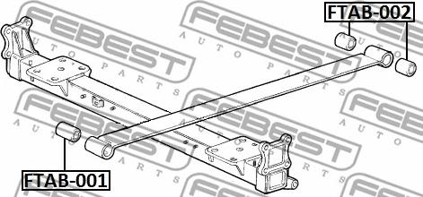 Febest FTAB-002 - Втулка, ресьорен лист vvparts.bg