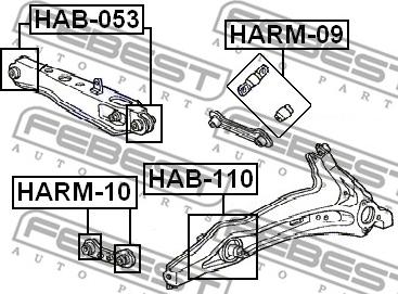 Febest HAB-110 - Тампон, носач vvparts.bg