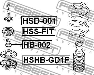 Febest HSD-001 - Пружинно легло - чиния vvparts.bg