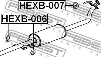 Febest HEXB-007 - Монтажен комплект, изпускателна система vvparts.bg