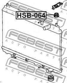 Febest HSB-064 - Окачване, радиатор vvparts.bg