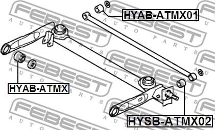 Febest HYAB-ATMX01 - Тампон, носач vvparts.bg
