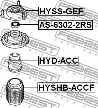 Febest HYD-ACC - Ударен тампон, окачване (ресьори) vvparts.bg