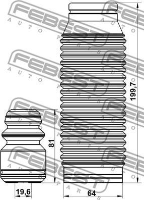 Febest HYSHB-GETF-KIT - Прахозащитен комплект, амортисьор vvparts.bg