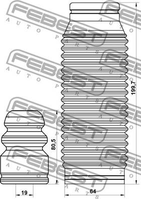 Febest HYSHB-SBF-KIT - Прахозащитен комплект, амортисьор vvparts.bg