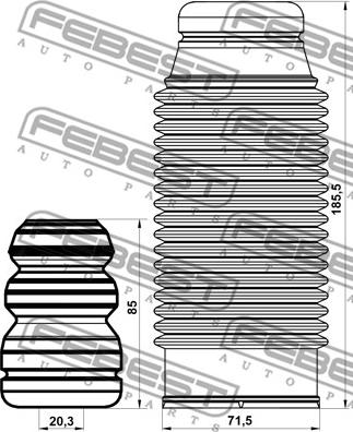 Febest HYSHB-SFEF-KIT - Прахозащитен комплект, амортисьор vvparts.bg