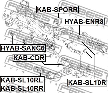 Febest KAB-SL10RR - Тампон, носач vvparts.bg