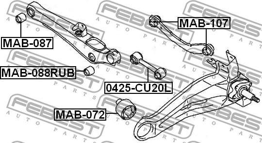 Febest MAB-088RUB - Тампон, носач vvparts.bg