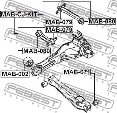 Febest MAB-CJ-KIT - Тампон, носач vvparts.bg