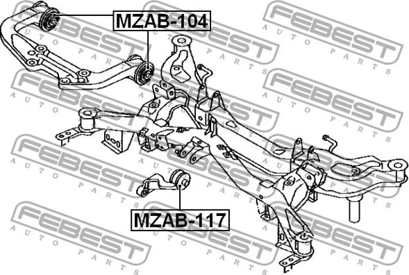 Febest MZAB-117 - Окачване, диференциал vvparts.bg