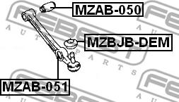 Febest MZBJB-DEM - Ремонтен комплект, шарнир на носач / кормилна щанга vvparts.bg