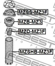 Febest MZSHB-MZ3F - Предпазна капачка / маншон, амортисьор vvparts.bg