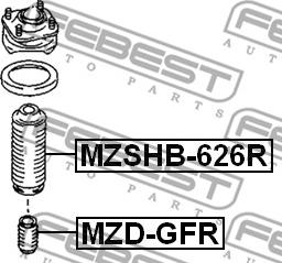 Febest MZSHB-626R - Ударен тампон, окачване (ресьори) vvparts.bg