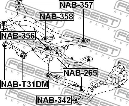 Febest NAB-357 - Тампони на моста vvparts.bg