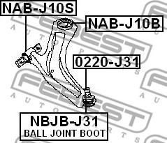 Febest NAB-J10S - Тампон, носач vvparts.bg