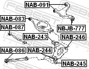 Febest NBJB-777 - Ремонтен комплект, шарнир на носач / кормилна щанга vvparts.bg