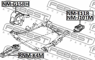 Febest NM-G15RH - Окачване, двигател vvparts.bg