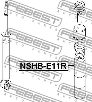 Febest NSHB-E11R - Прахозащитен комплект, амортисьор vvparts.bg