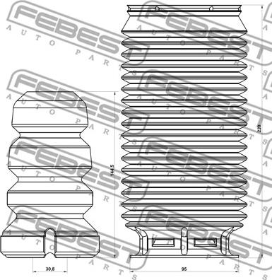 Febest OPSHB-MOVBF-KIT - Прахозащитен комплект, амортисьор vvparts.bg