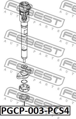 Febest PGCP-003-PCS4 - Уплътнителен пръстен, впръсквателен клапан vvparts.bg