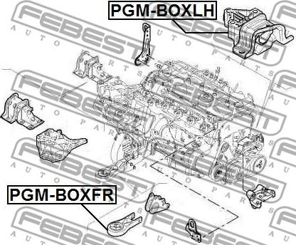 Febest PGM-BOXLH - Окачване, двигател vvparts.bg