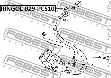 Febest RINGOL-029-PCS10 - Семеринг, сервопомпа vvparts.bg